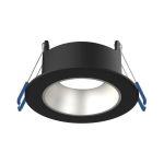 Led-Spot Ares Tief ring Schwarz - mit Innenring Silber | Ausschnitt 68mm - incl. GU10 Fitting