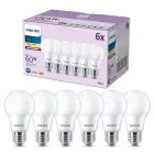 Lot 6x Philips Ampoule LED E27 Poire Dépolie 8W 806lm - 827 