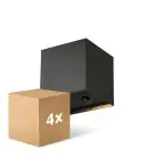 Lot 4x D'Lite LED Applique Murale Elingen Aluminium Noir 2.9W 170lm - 830  | À Piles - Détecteur De Lumière